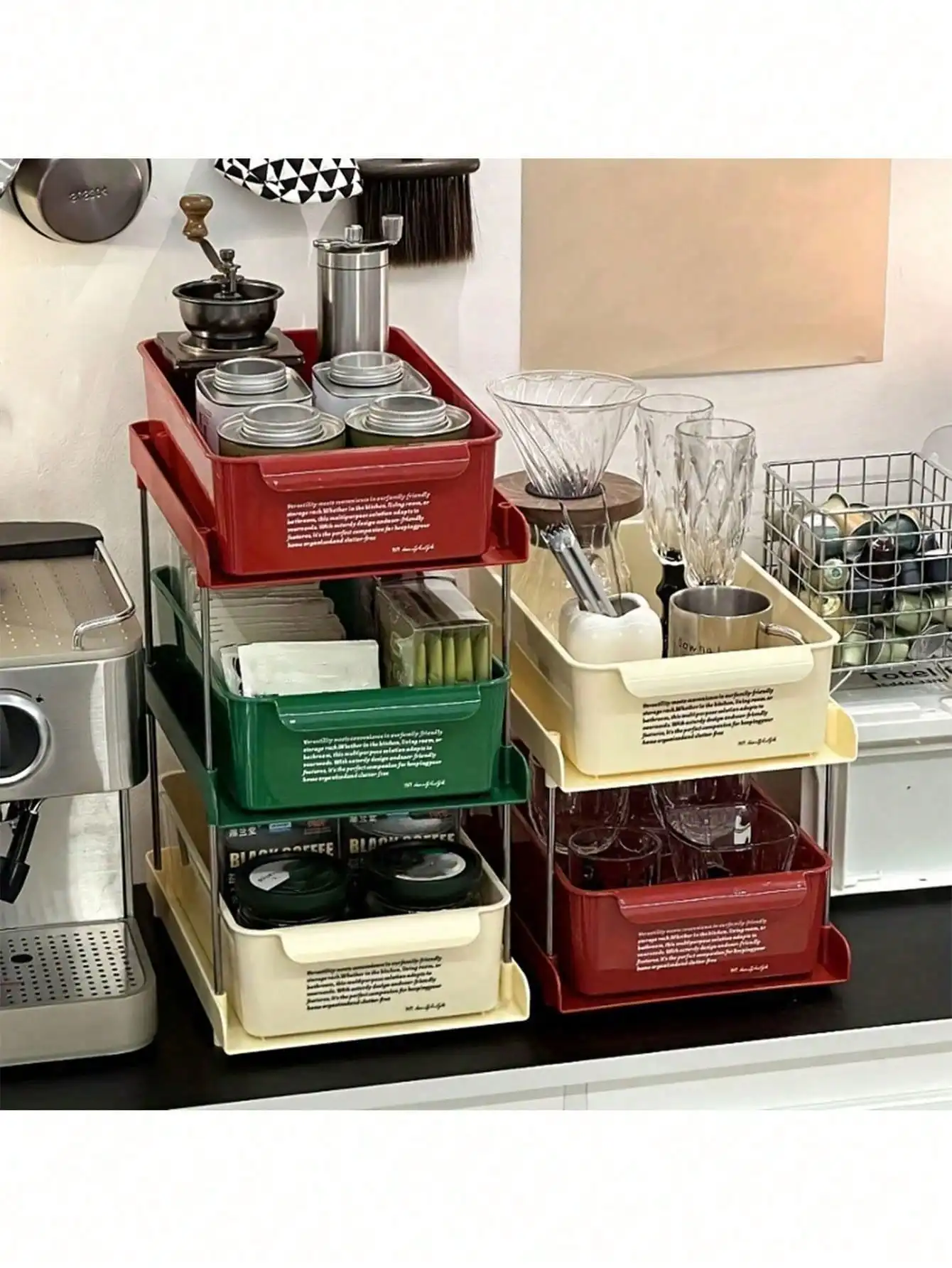 1pc Multi Layer Coffee Capsule Storage Rack Space Saving Tea Suitable for Office Home Coffee Tea Bag Storage Organizer