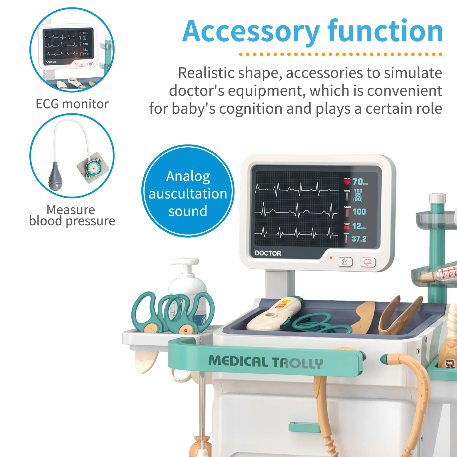 Children's Doctor Toy Set Role-Playing Injection and Stethoscope Simulation for Medical Play Birthday Gift for Boys and Girls 5