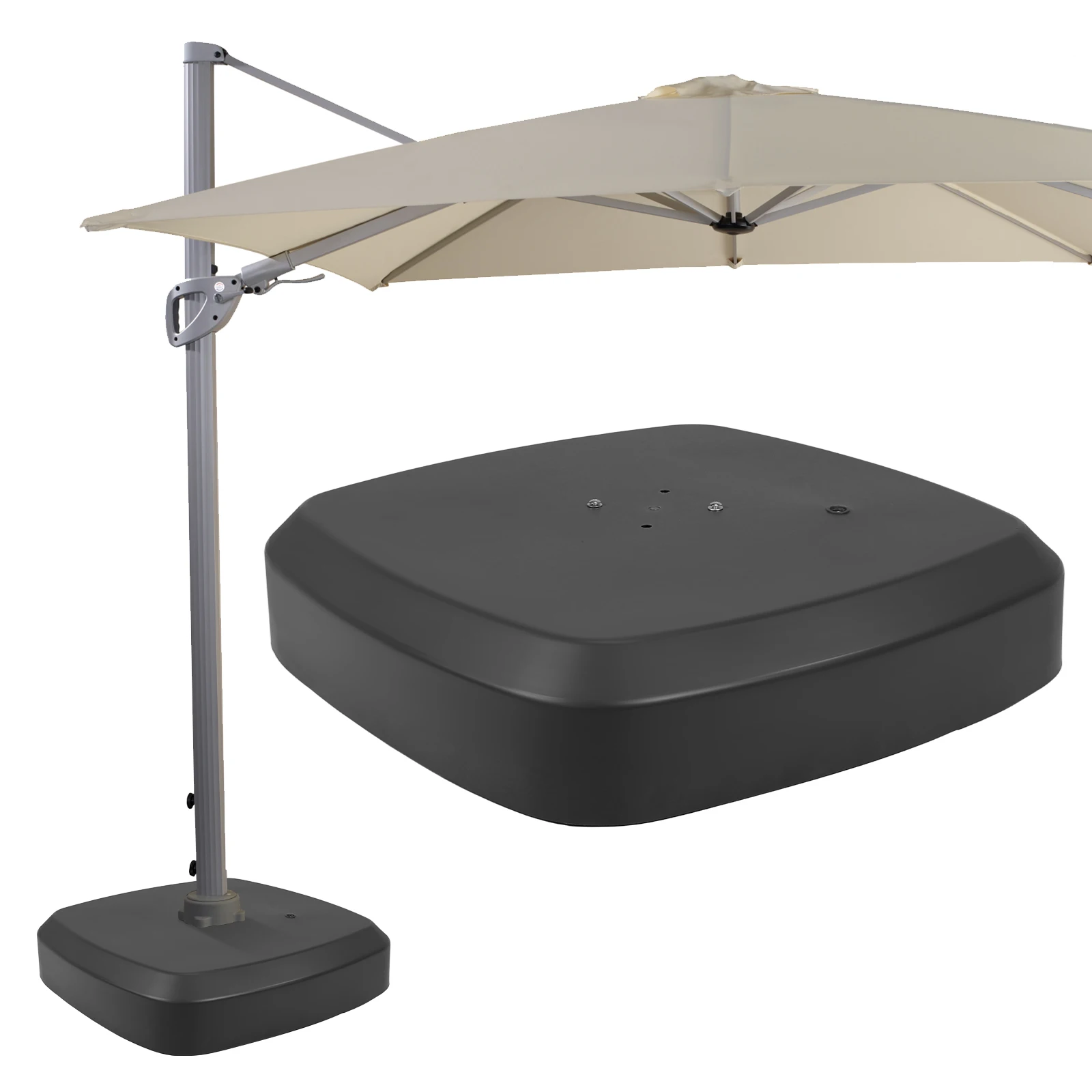 Resin Cantilever Umbrella Base with Wheels for Patio and Lawn
