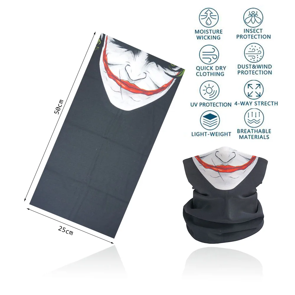 Skull Neck Gaiter Halloween for Men Women Protection Cosplay Party Headscarf Balaclava