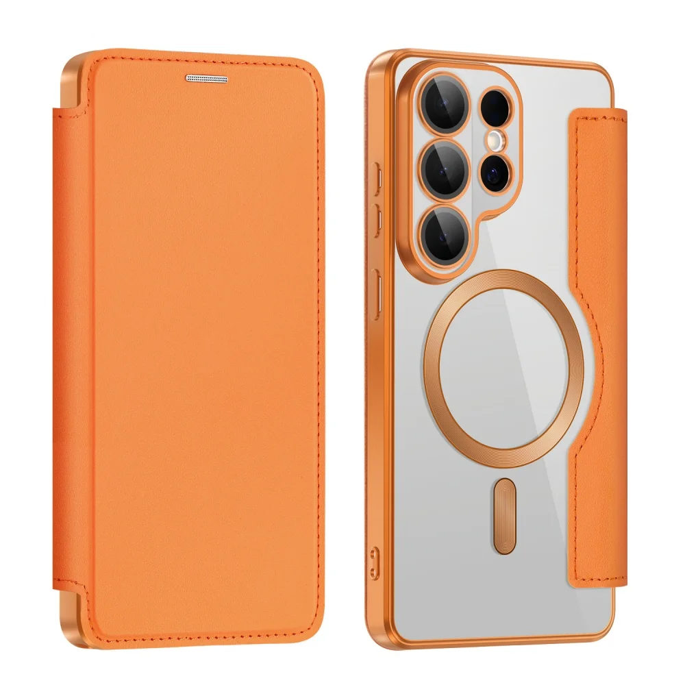 Leather Flip Phone Case for Samsung Galaxy S25 S26 Ultra Plus S25 FE Edge S24 S25 Ultra For Magsafe Card Wallet Mangnet Funda 4