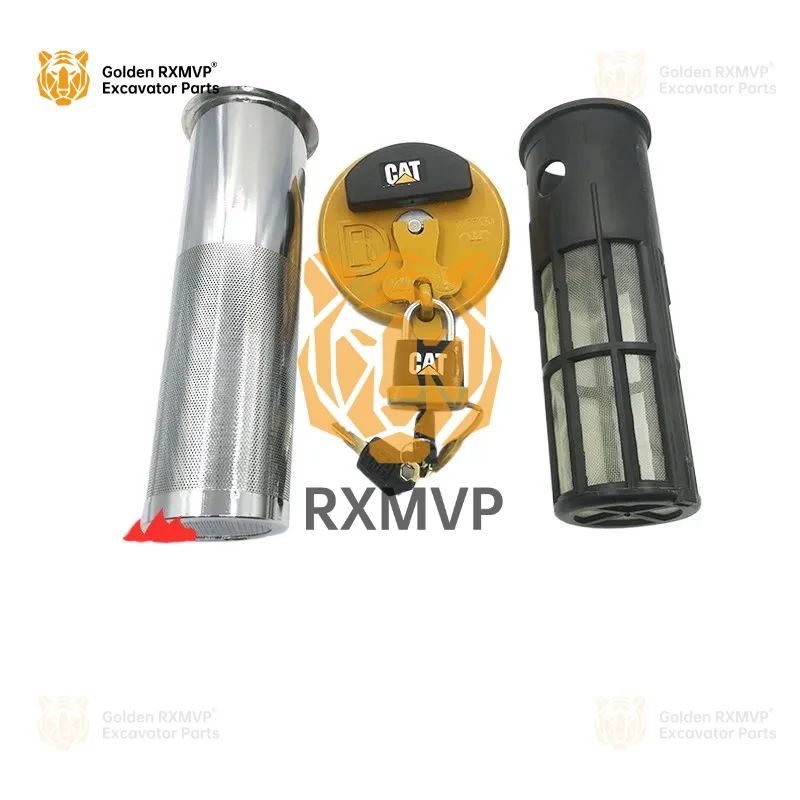 For Caterpillar CAT fuel tank cover 320c/d 329d 325 323 336 349d diesel tank cover filter screen padlock excavator accessories