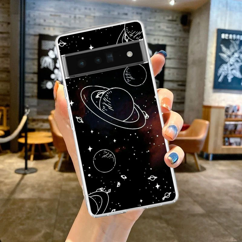 Starry Sky Shockproof Silicone Phone Case - Transparent Protective Cover