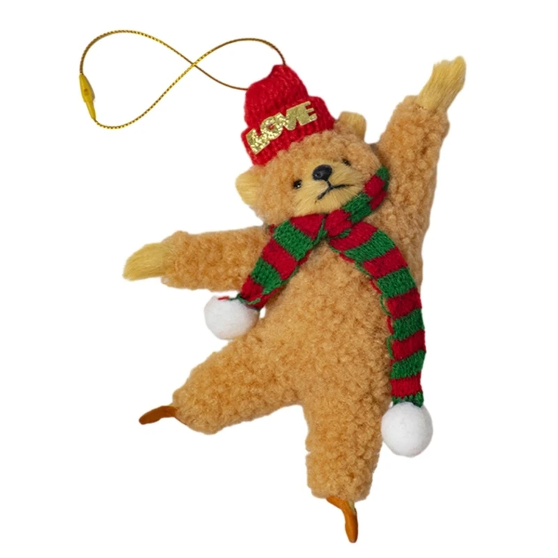 

652F Танцующий медведь кукла кулон Kerchain милый пушистый брелок с животными для детской сумки декор