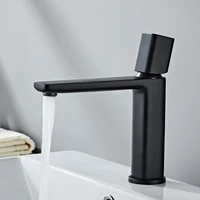 BAKALA Basin Faucet Black/Chrome Face Single Handle Deck Mounted Sink Taps Cold and Hot Mixer for Bathroom Crane Fauc 1