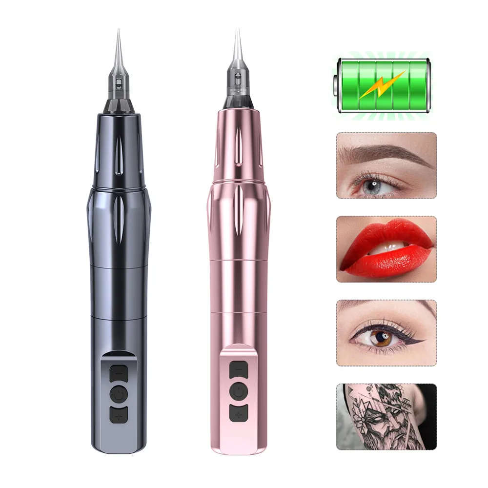 New Wireless Tattoo Machine Pen PMU Eyebrows Digital LCD Display Low Vibration Permanent Makeup for Tattoo Artist Equipment digital biothesiometer vibration vpt diabetic neuro diagnosis medical equipment