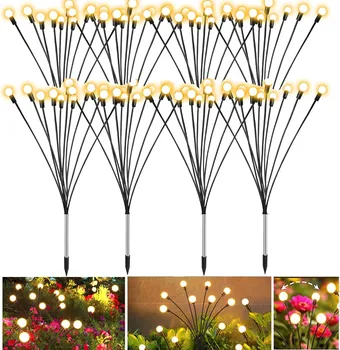 Luci da esterno Lampada da giardino solare Lampada da giardino Lampada da terra a LED lucciola azionata dal vento per luce natalizia paesaggistica da giardino 1