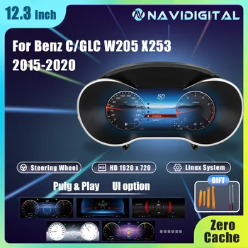 Grupo Digital LCD 12,3 para Mercedes Benz C/GLC W205/W253 2015-2020 años tablero de instrumentos automático Paneel Cockpit Speedme 1