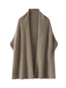 100% Merino Wool Shawl Women's Knitted Sleeveless Cardigan Autumn Winter Thick Warm Solid Color Cape Fashion Korean Loose Jacket 3