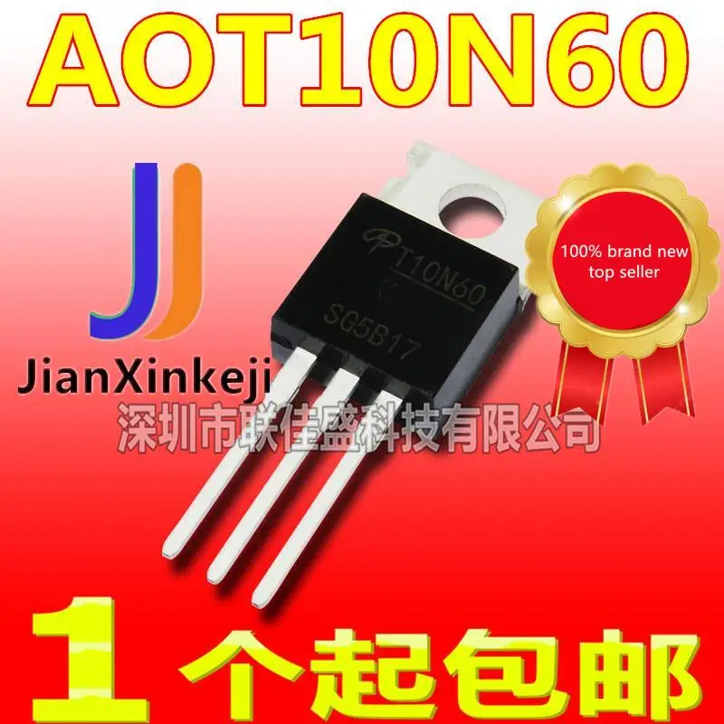 

10pcs 100% orginal new in stock AOT10N60 T10N60 10A 600V N-channel MOS tube field effect tube TO-220