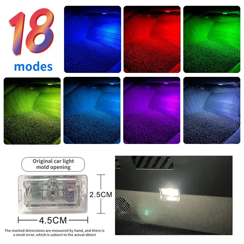 

Automotive interior LED footlights are suitable for Tesla Model 3/Y/S/X2023, 2022 and 2021 car trunk lighting bulb decoration.