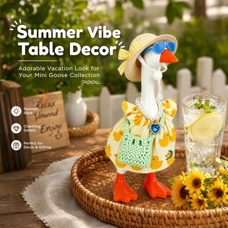 Cute Desk Goose Outfit with Accessories for Fun