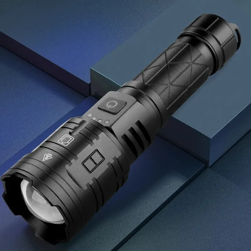 

Rechargeable Handheld Flashlights High Lumens 5 Modes LED Zoomable Brightest Waterproof Flash Light for Emergencies, Camping,H