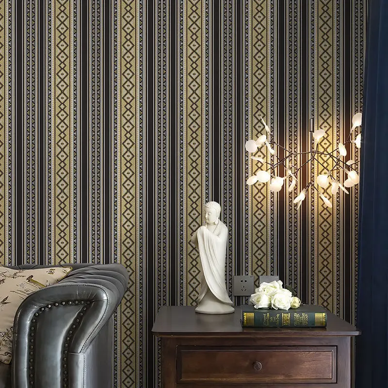 Red And Gold Striped Wallpaper