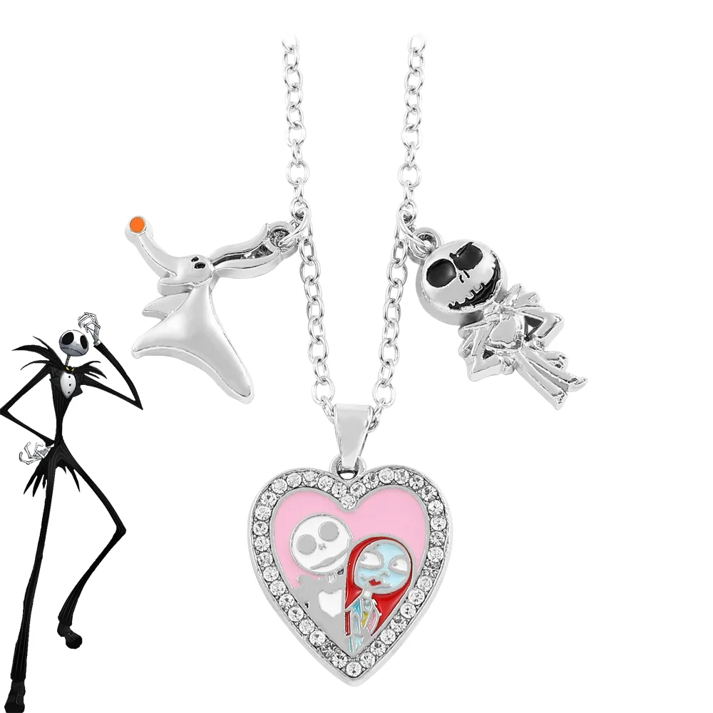 Disney Jack Skellington Sally Necklace Cartoon The Nightmare