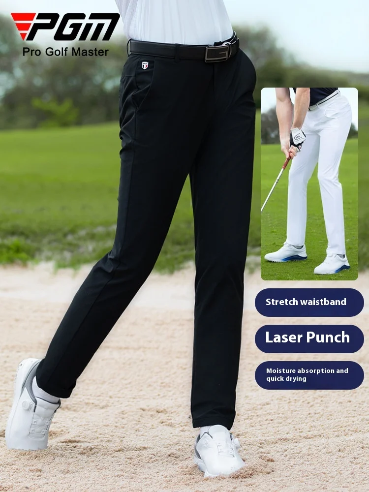 

PGM golf Pants Men's summer Breathable perforated ball pants Sports pants Elastic Belt Clothing Golf pants for men