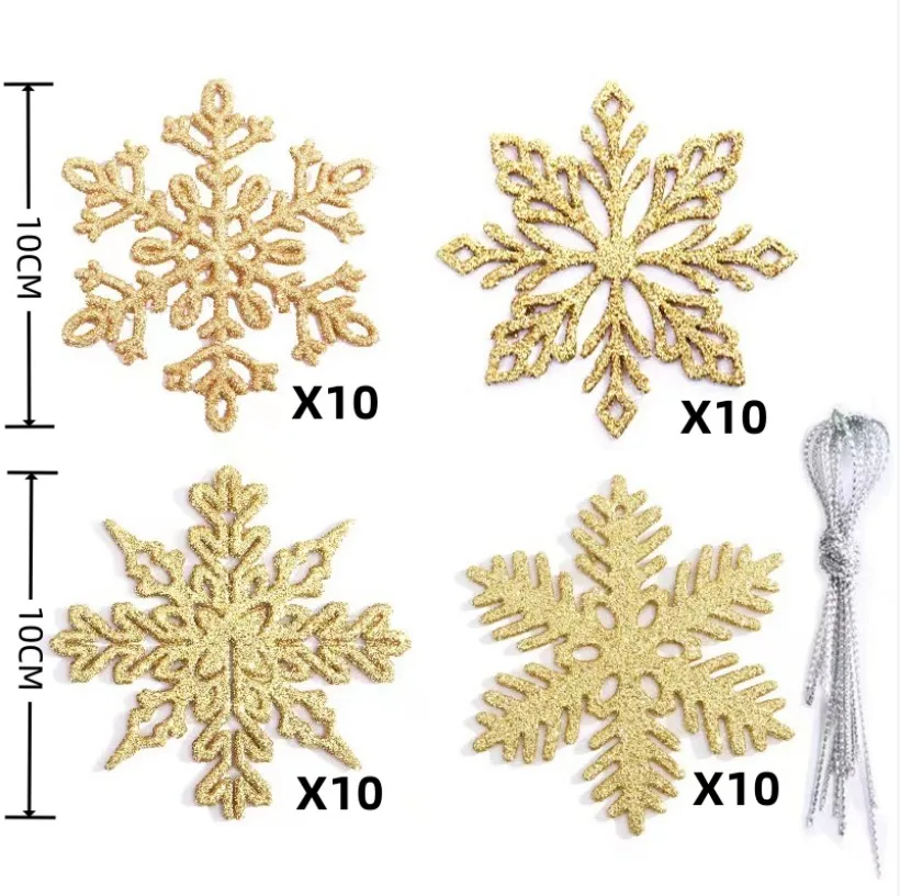 

40 шт., декоративные подвески в виде снежинок