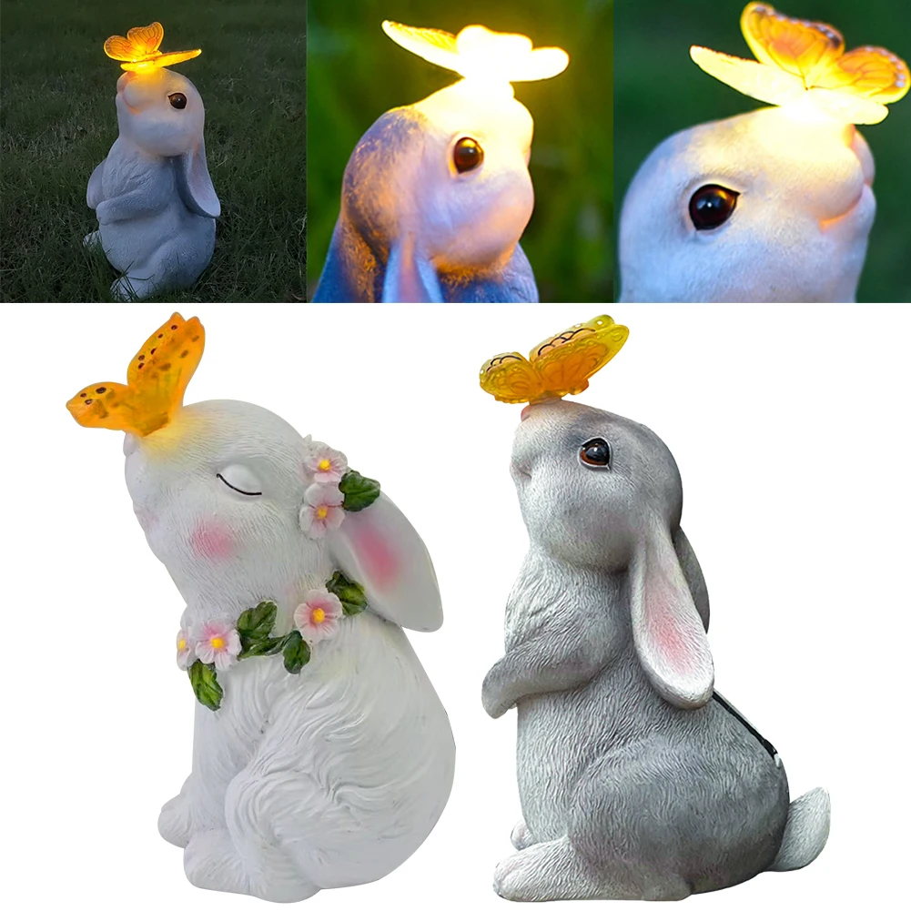 Solar-Rabbit-Light-Solar-Bunny-Decorative-Light-Waterproof-Seated-Bunny ...