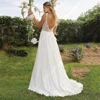 Sexy V-Neck Wedding Dresses For Women Satin Surface Backless A-Line Bridal Gowns Mopping Length Ball Vestido De Novia Customized 2
