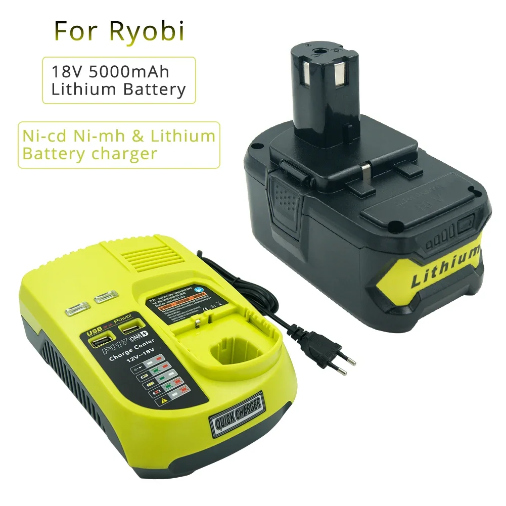 18v One+ P166 Ryobi Bateria 18v Cargador Cell9102, Compatible Con