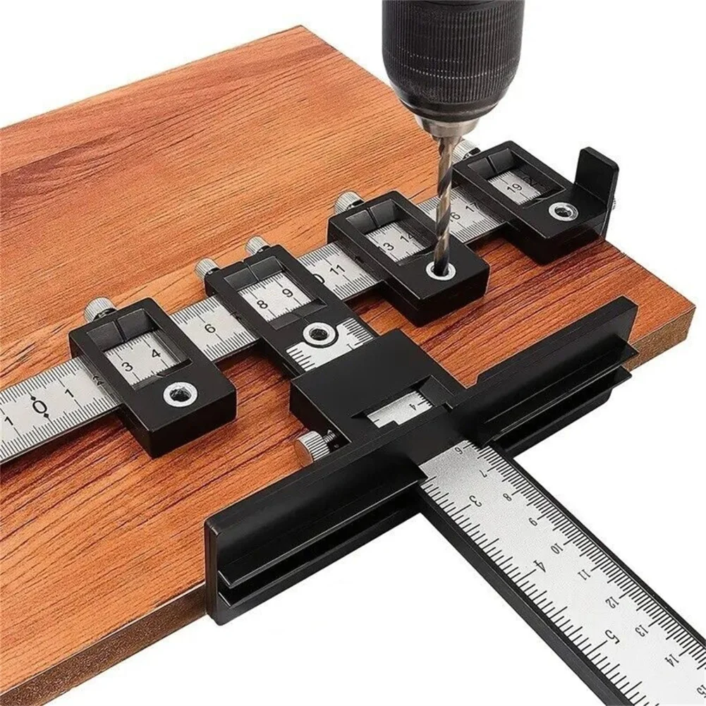 woodworking drill accessories Cabinet Hardware Jig Tool Wood Drilling Dowelling Guide Adjustable Punch Locator For Handles Knobs Installation Dropshipping