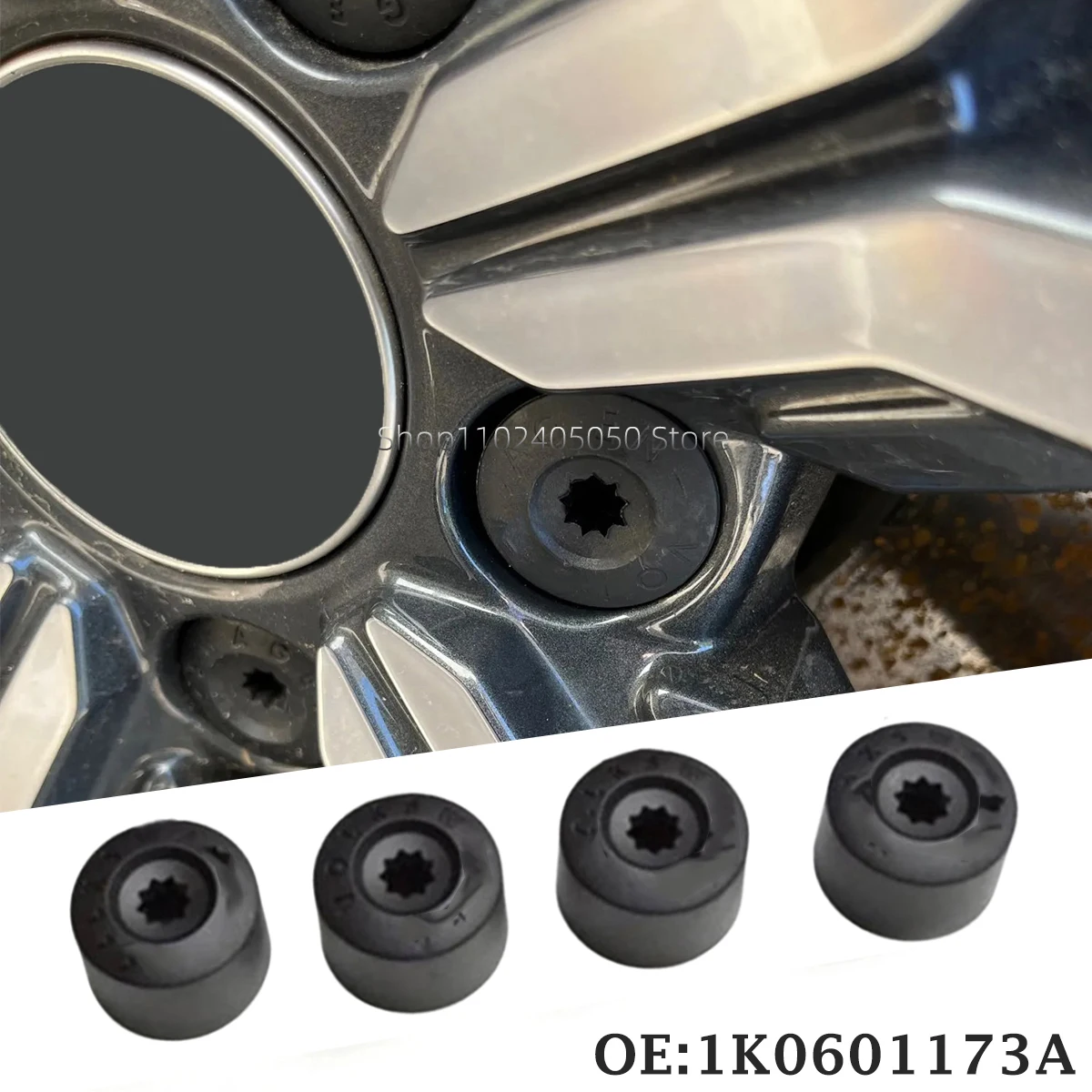Juego de 4 Tapas Antirrobo para Tornillos de Rueda 1K0 601 173 para VW Volkswagen Jetta Golf MK5 GTI Passat B6, Protección para Tuercas de Neumáticos