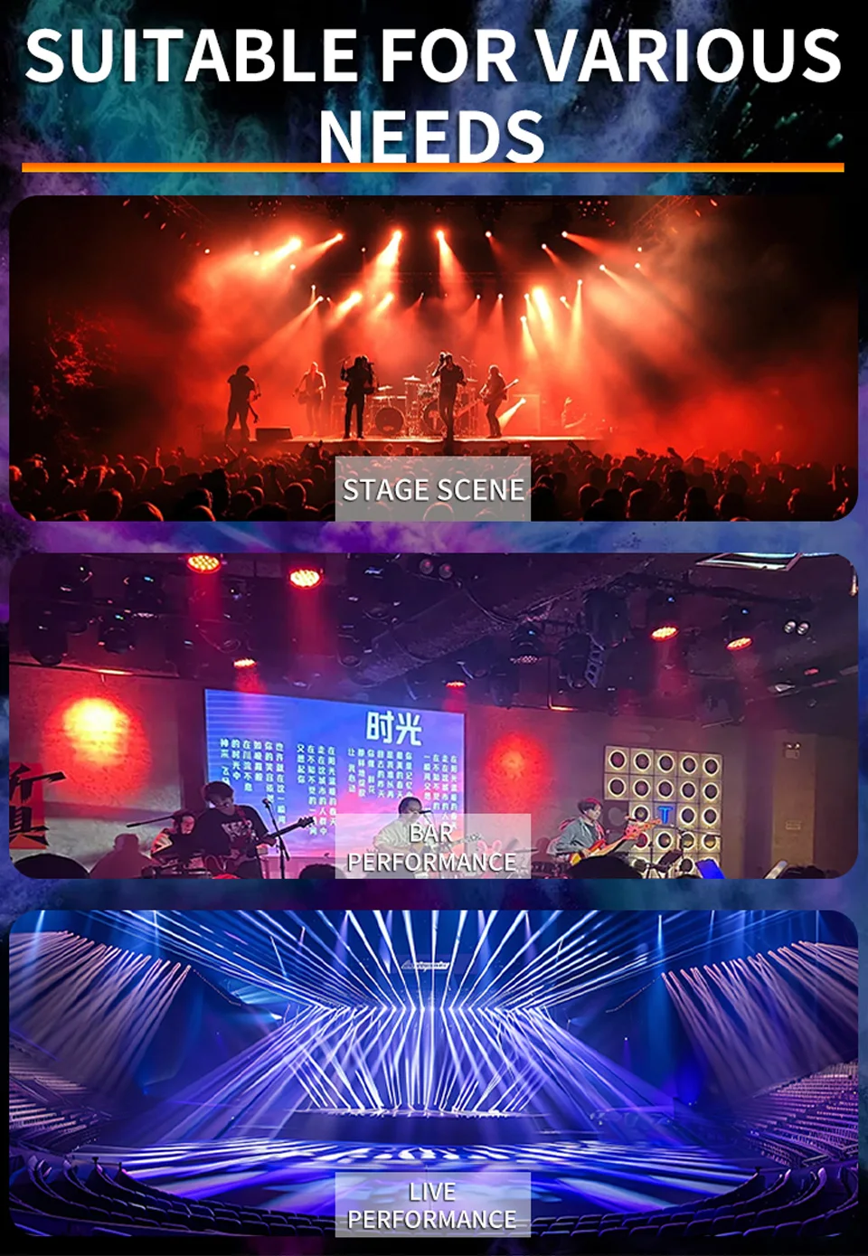 High Power 18Pcs Par Light DMX Full Color Par Light 200W Stage Wash Ambient Ligh