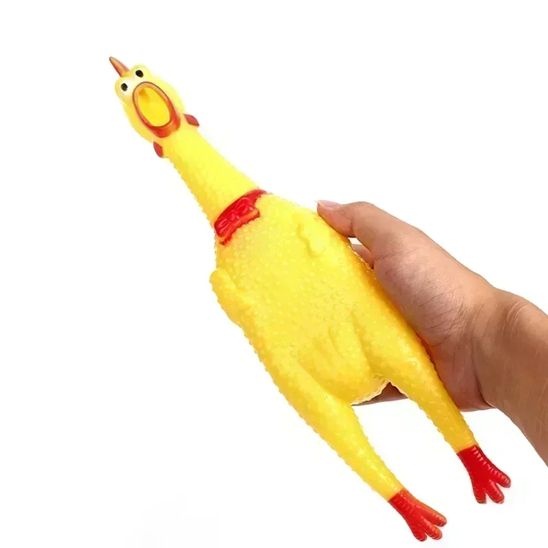 Juguetes para masticar para s, productos para mascotas, pollo de escape, juguete interactivo divertido y duradero, goma amarilla, 17CM, 31CM, accesorios - Imagen 3