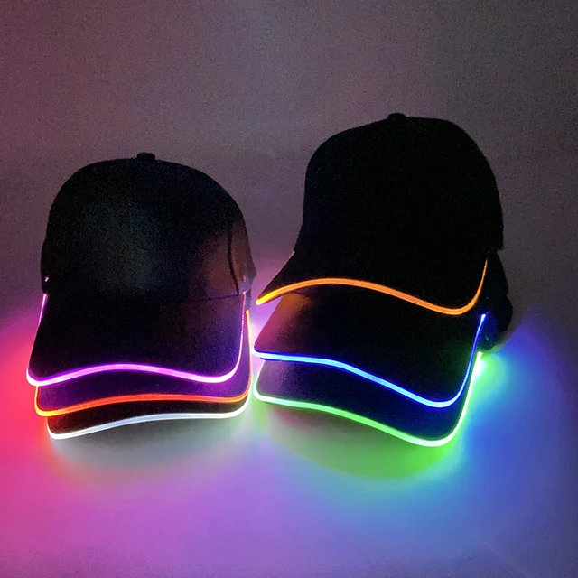 Casquette de baseball réglable avec lumière LED, chapeau Shoous Hip-Hop,  casquette d'éclairage de course de nuit sportive, mode clignotante, KTY Bar  Party - AliExpress