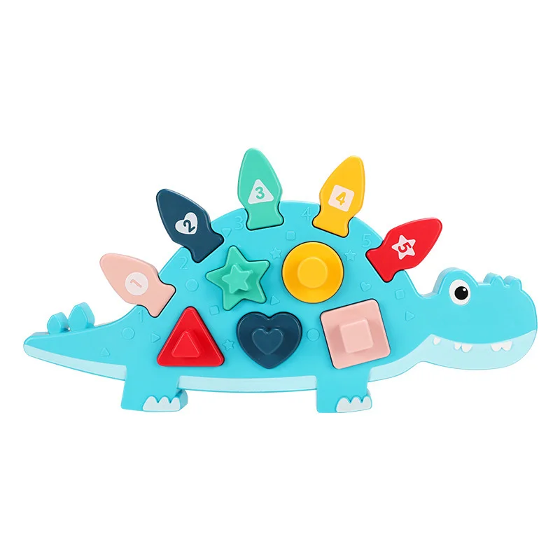 

New Montessori Baby Toys Cartoon Dinosaur Panels Graphic Matching Jigsaw 3D Puzzle Educational Toy Building Block Gift for Kids