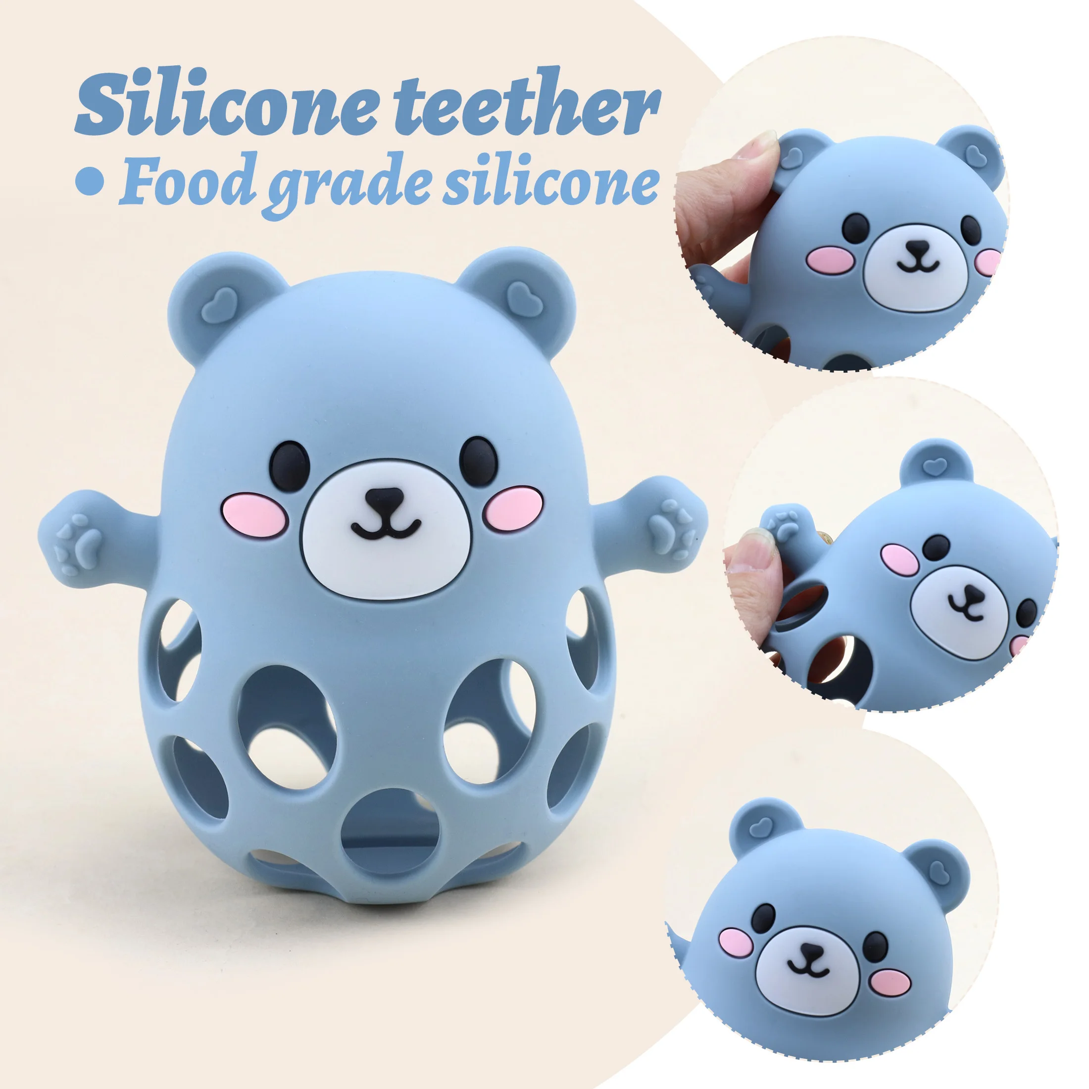 Silicone Bear-Shaped Teething and Sensory Toy