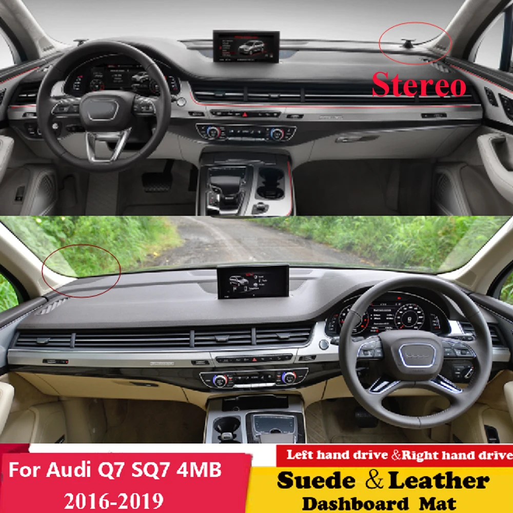 

Кожаный коврик для приборной панели Audi Q7 SQ7 4MB 2016 2017 2018 2019, Солнцезащитный ковер для автомобильного стайлинга, коврик для приборной панели