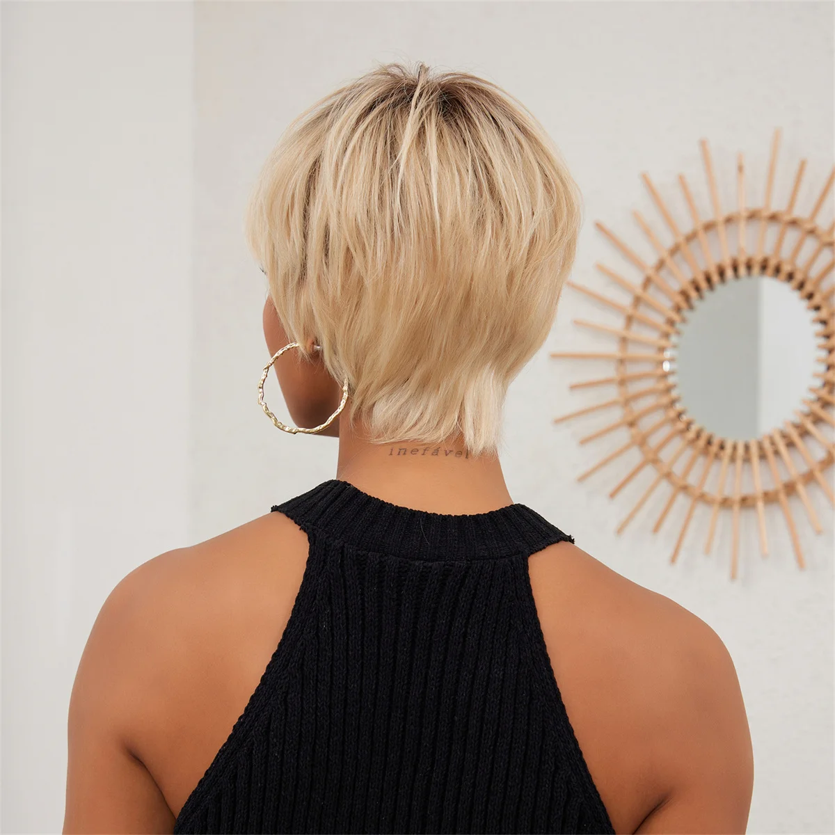 Remy Human Hairs Wig Brown Blonde 13x4 HD Bob Lace Front Wig For Black Woman Human Hair Lace Frontal Short Layered Afro