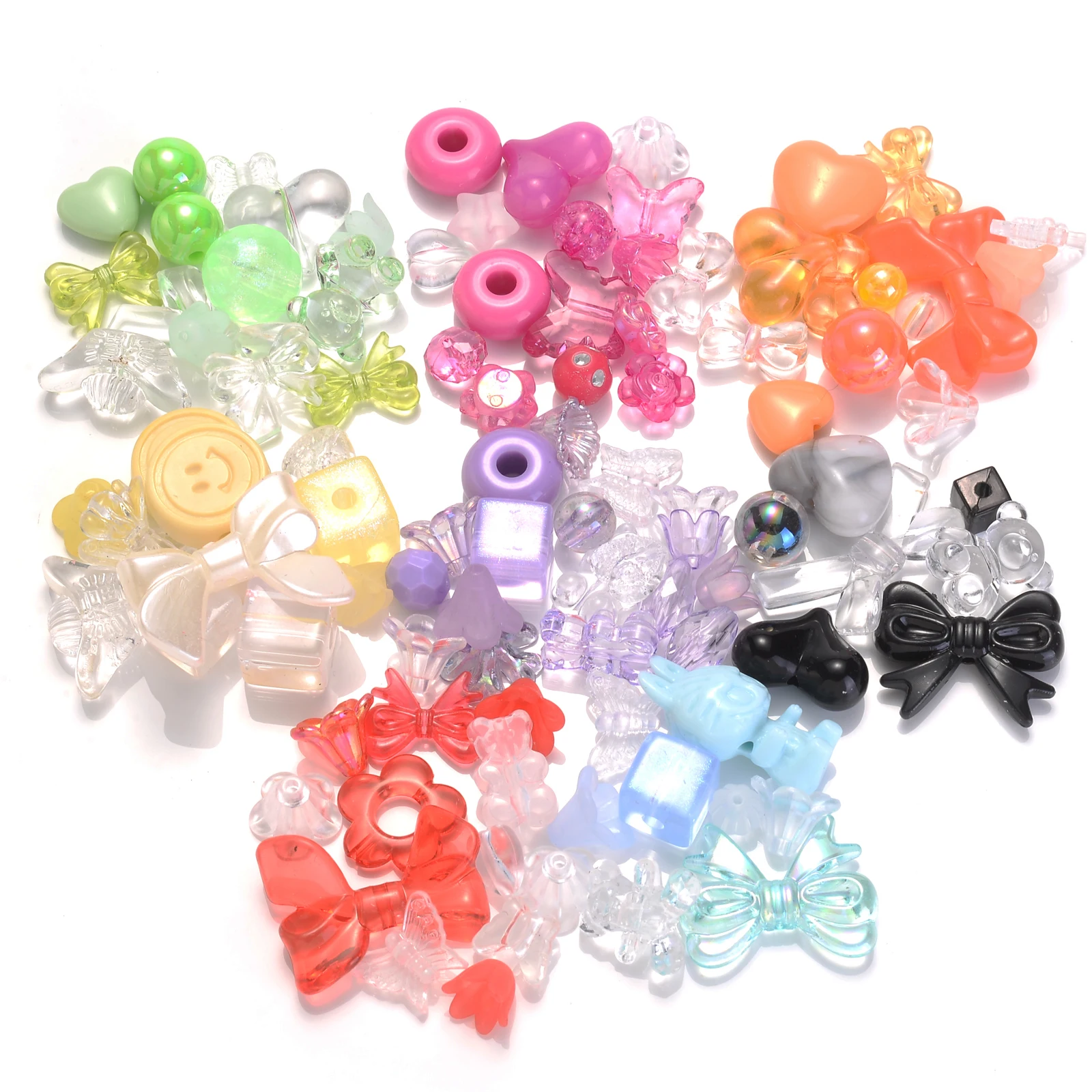50g/lot Baroque Style Random Mixed Beads Acrylic Drip Oil Transparent Beads Handmade DIY Bracelet Beaded Material acrylic beads