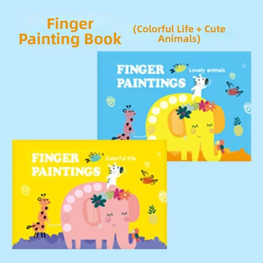 Creative Drawing Coloring Books Cartoon Animal Handmade Finger Painting Set DIY Early Learning Graffiti Drawing Toys