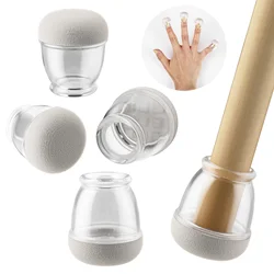 Set of 16 Clear Silicone Chair Leg Floor Protector Covers - Noise - Reducing Furniture Feet Guards (XS(10 - 14mm))