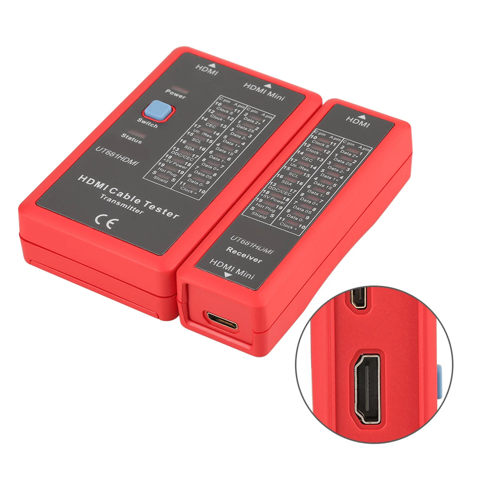 Cable Tester HDMI MINI-HDMI UT681 Data 20LED Status Indictor