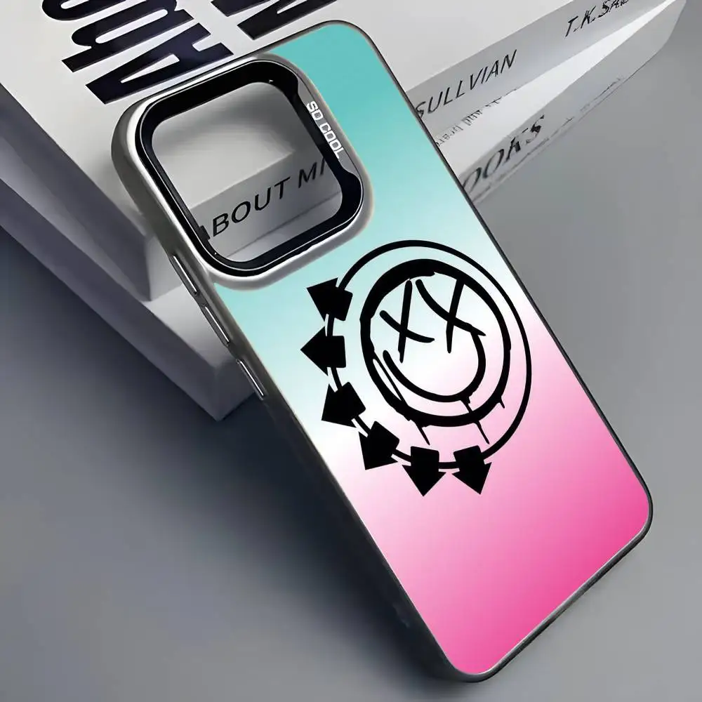 Band B-Blink-182 Handyhülle für iPhone 16 15 14 13 12 11 Pro Max Grau Schwarz Matt Laser Metallic Aurora Funda – Detail 6