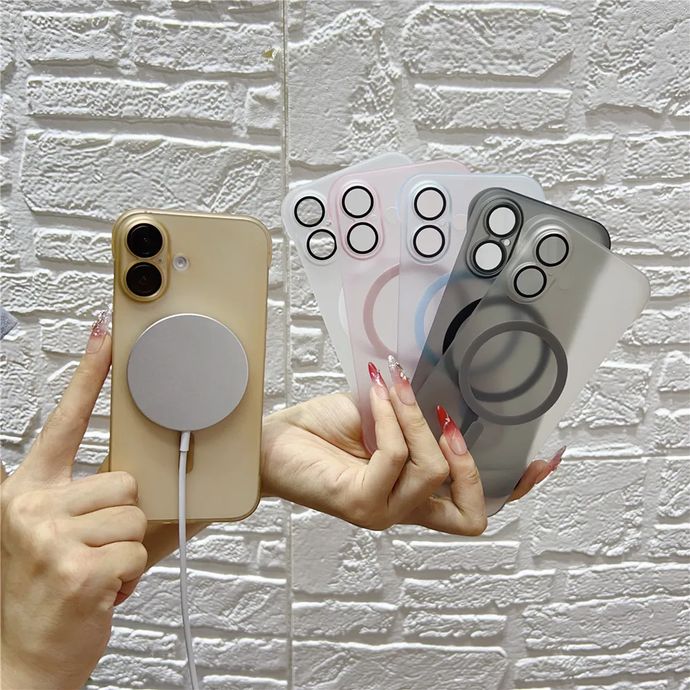 Frameless Slim Magnetic Frosted Matte Case with Transparent Lens Cover