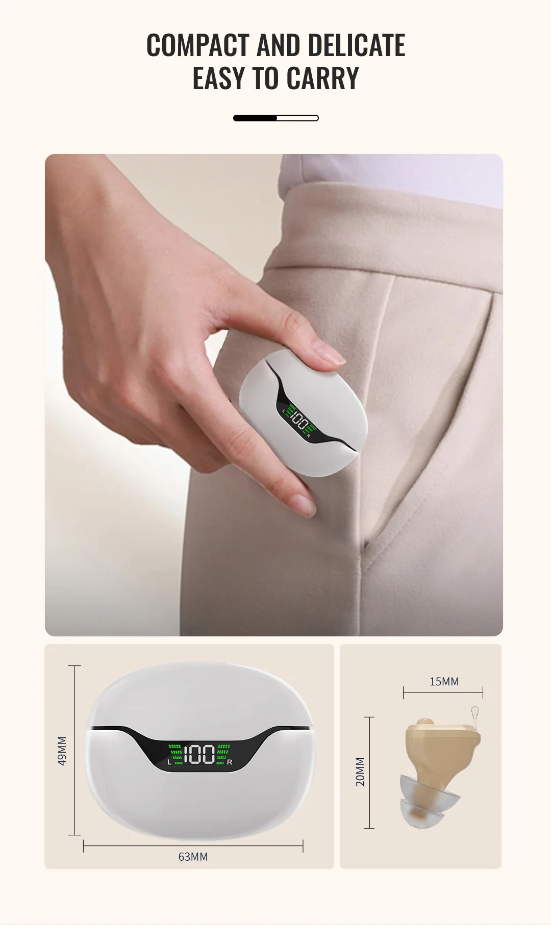 CIC Invisible Rechargeable Hearing Aids Smart Noise Cancellation 16 Channel Medi