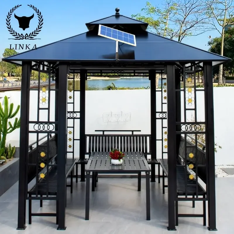 Outdoor Pavilion, Villa, Courtyard, Garden, Anti-corrosion Wood, Aluminum Alloy Sunshade, Terrace, Outdoor Leisure Villa