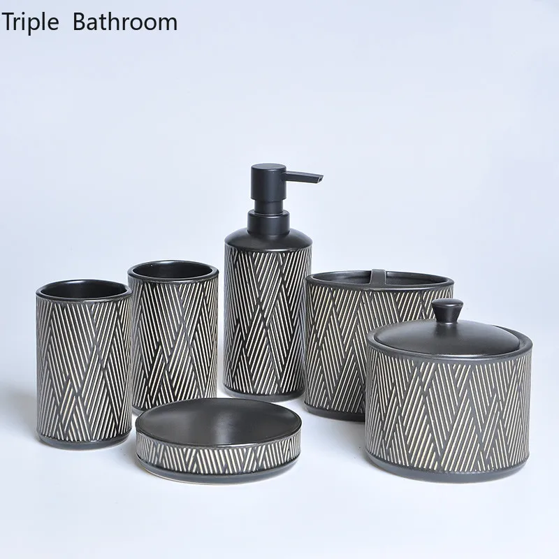 Set Accessories Ceramic Bathroom Set Bathroom White Ceramic 1pcs