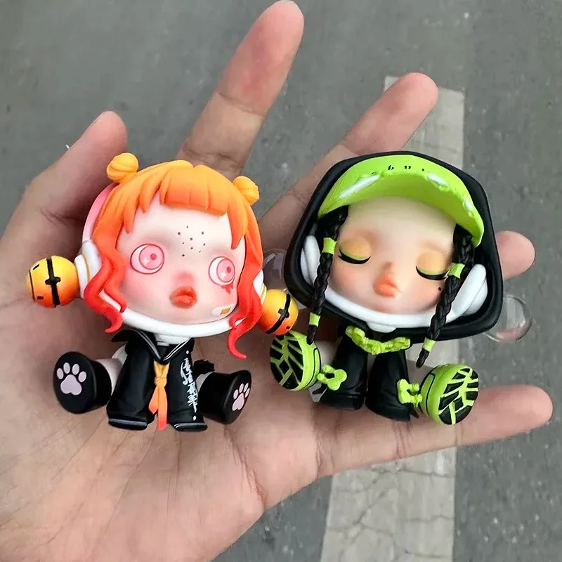 

Высококачественные игрушки Skullpanda серии Sp Night City, куклы, милые Аниме фигурки, модели, коллекционные строительные игрушки, подарки на день рождения