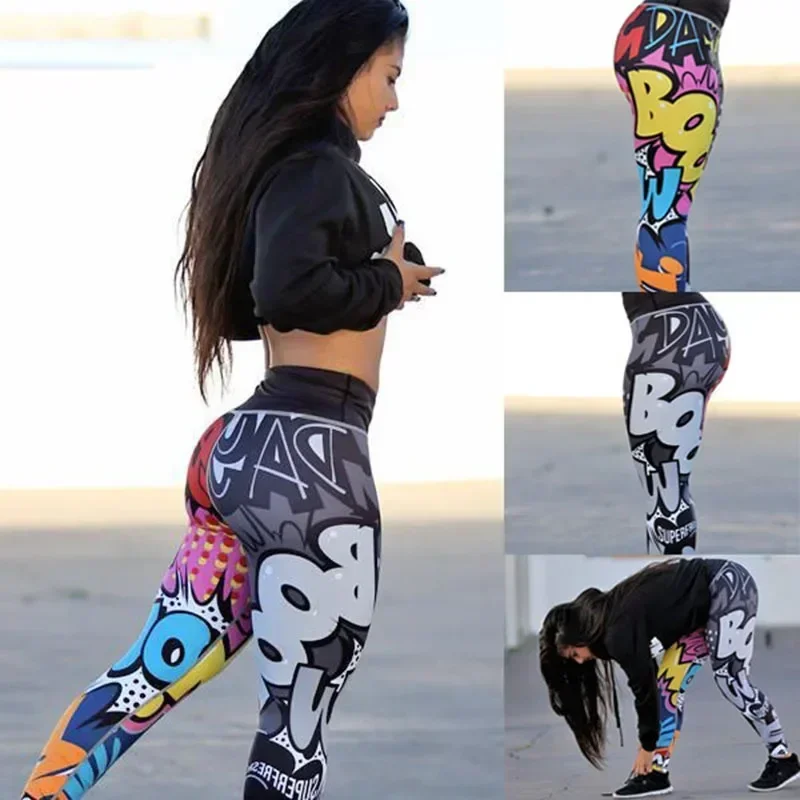 Women Digital Printing Leggings Workout Leggings High Waist Push Up Leggins Mujer Fitness Women's Pants casual sports pants