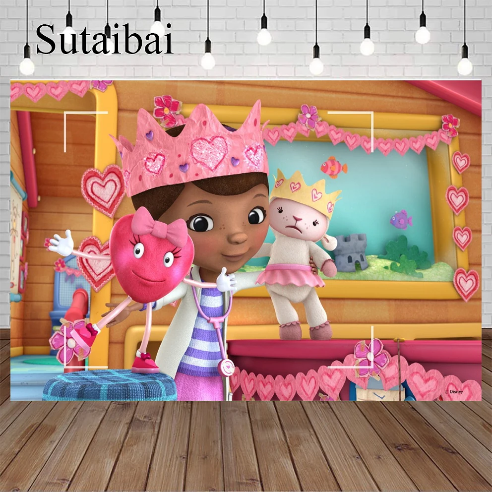 Custom Doc Mcstuffins Fotografia Sfondo Bambini Festa Di Compleanno Foto Sfondo Infermiera Giocattolo Banner Vinile Studio Puntelli