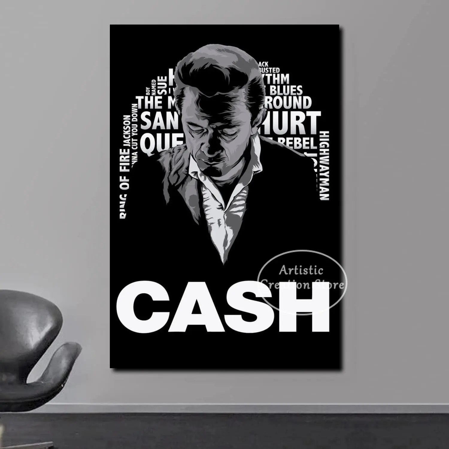 Berühmte Johnny Cash Gitarre Amerikanischen Ländlichen Musik Singer Poster  Retro Leinwand Drucke Wand Bilder Wohnzimmer Wand Kunst Wohnkultur -  AliExpress, image size:1500x1500