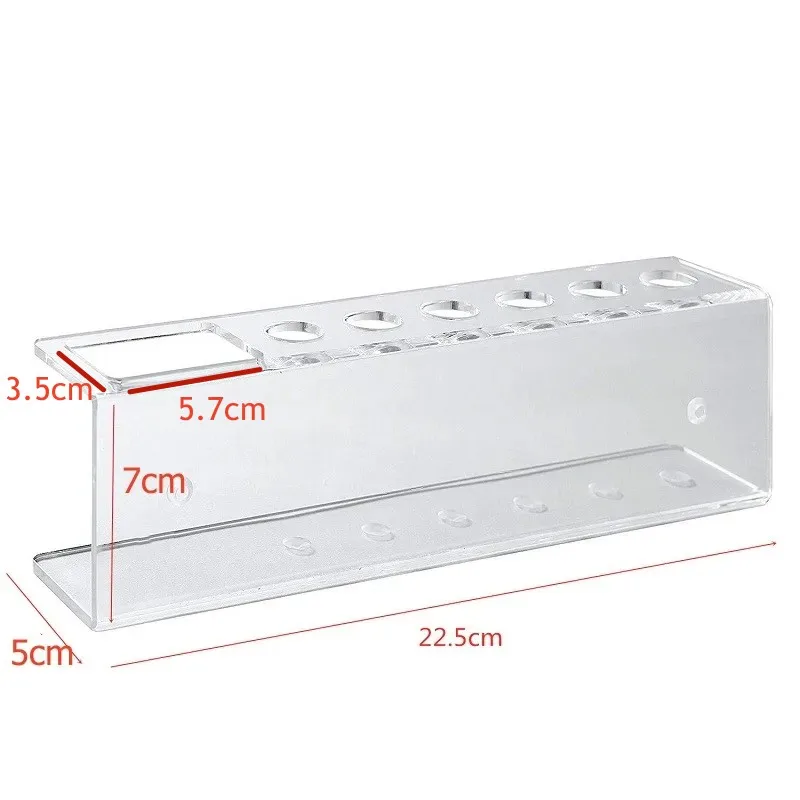 Acrylic 6-Hole Pen Holder Dryerase Marker Eraser Organizer Storage Rack Hanging Wall Pen Stand Stationery School Supplies 6