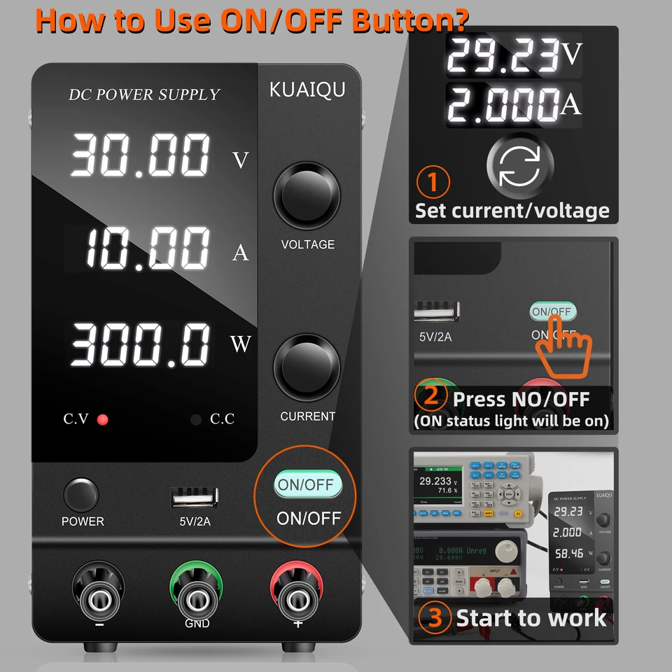 Adjustable Digital DC Power Supply 30V 10A
