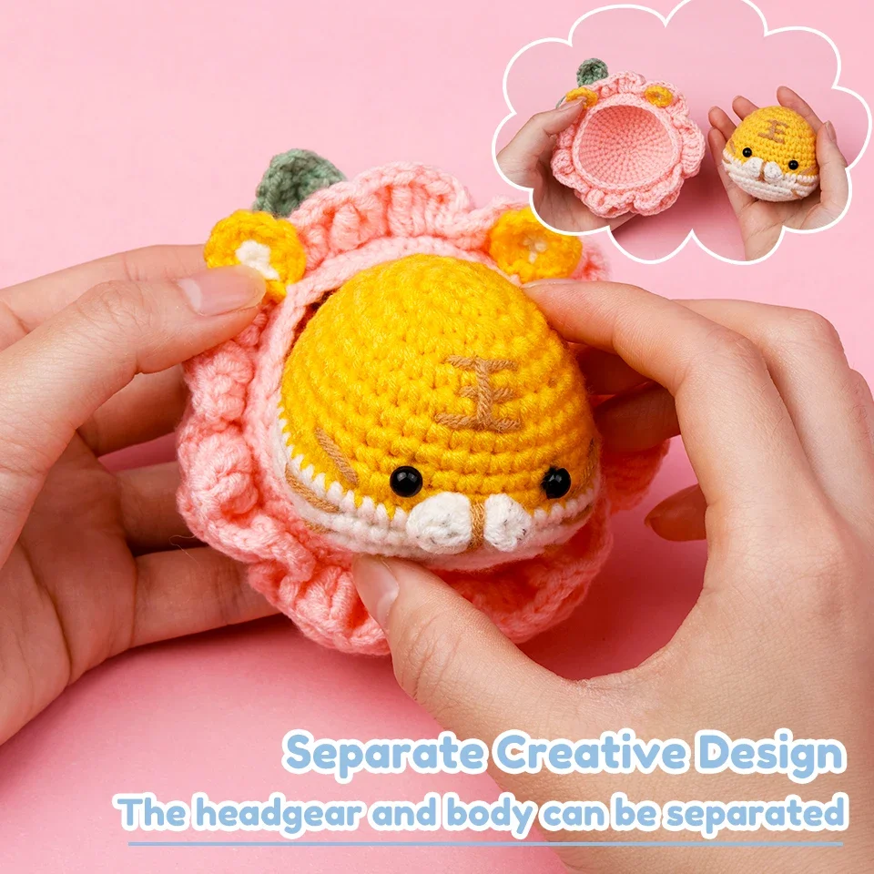 Cute Animals Knitting Crochet Hook for Beginners with Step-By-Step Instructions Non-Finished Material Package