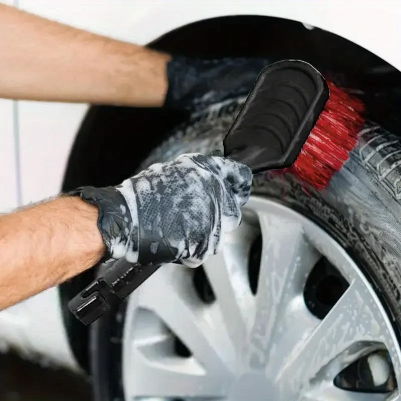 1PCS Soft Bristle Car Wash Wheel Tire Brush For Car Rim Cleans Tires Releases Dirt Road Grime Wash Maintenance Accessories